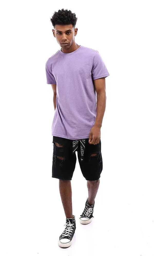 94619 Basic Round Neck Regular Fit T-Shirt - Light Purple