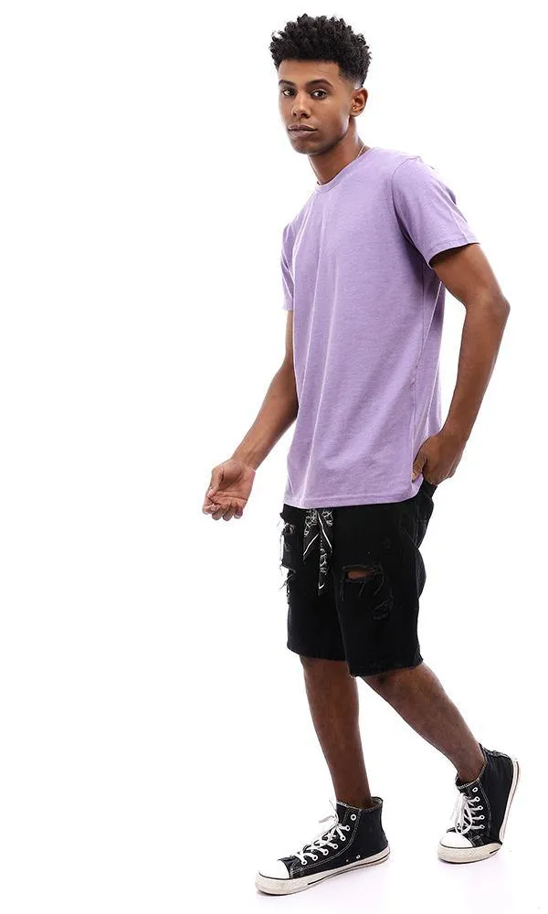 94619 Basic Round Neck Regular Fit T-Shirt - Light Purple