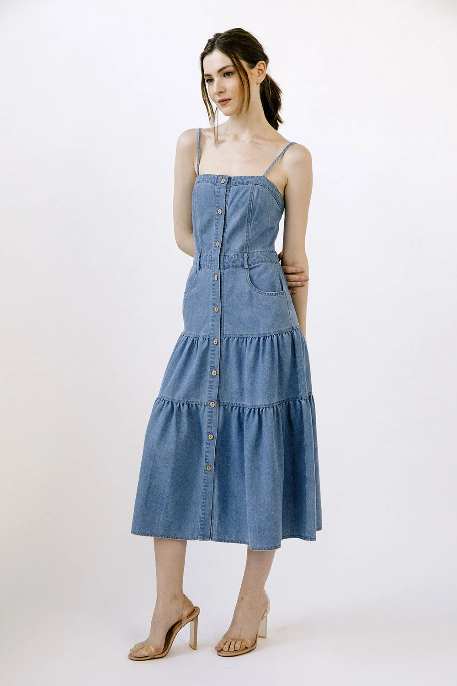 Certainly! To optimize the title of an e-commerce product like the Ashton Denim Dress, we can add modifiers to highlight key features and benefits that might attract more customers. Heres an optimized version:

Ashton Womens Casual Denim Dress with Short Sleeves and Front Pockets

This title includes:

1. **Target Audience**: Womens specifies who the dress is for.
2. **Style/Occasion**: Casual suggests the intended use or style of the dress.
3. **Material**: Denim highlights the material, which is often a selling point.
4. **Design Features**: Short Sleeves and Front Pockets provide additional details that shoppers might be looking for.

This optimized title provides more information and can draw in potential buyers by addressing specific preferences and needs.