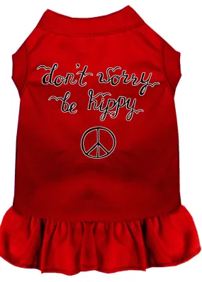 Be Hippy Screen Print Dog Dress Red 4x (22)