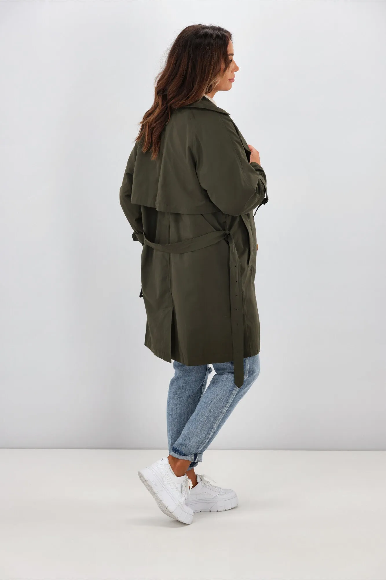 Boho Australia Trench Coat Dark Khaki