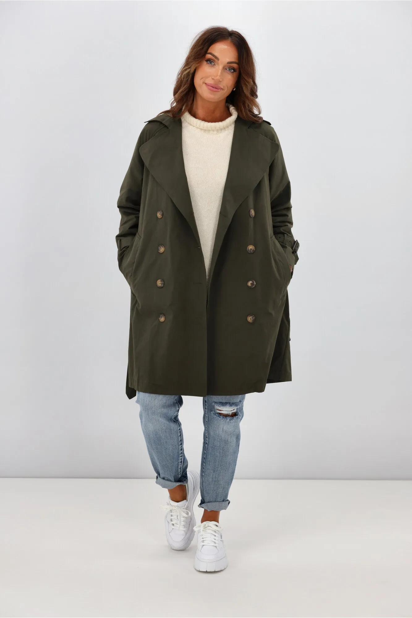 Boho Australia Trench Coat Dark Khaki