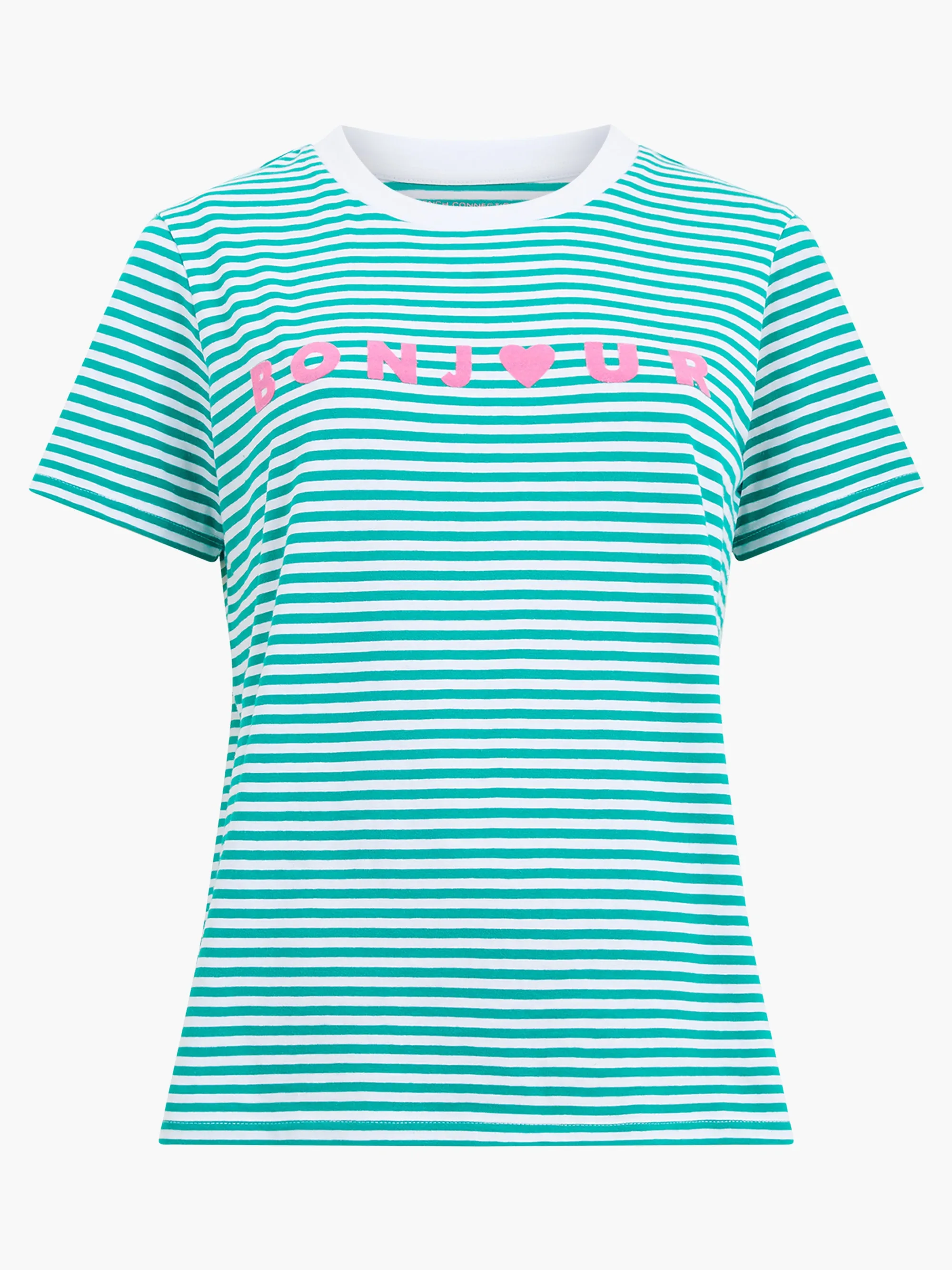 Bonjour Stripe Graphic T-Shirt