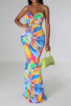 Cosmic Fleur Maxi Dress