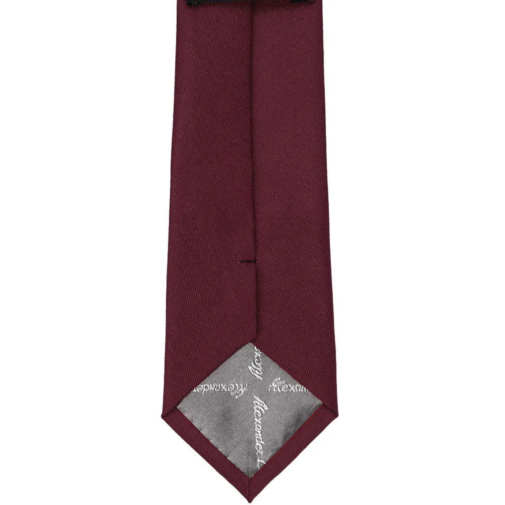 Dark Burgundy Matte Finish Necktie, 3" Width