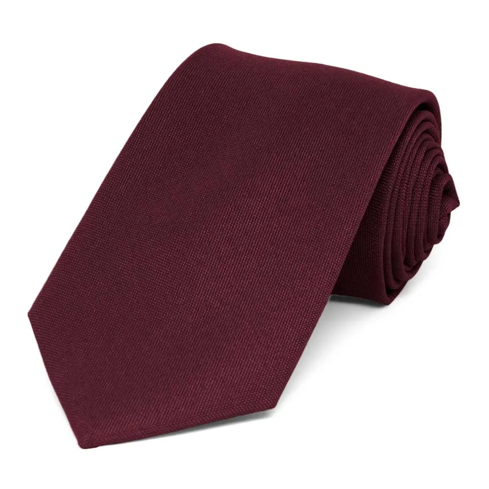 Dark Burgundy Matte Finish Necktie, 3" Width