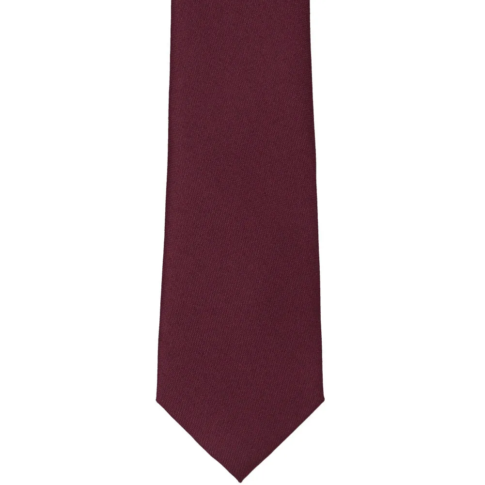 Dark Burgundy Matte Finish Necktie, 3" Width