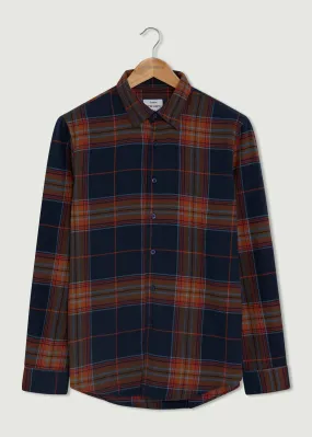 Flaxley Long Sleeve Shirt - Navy/Orange