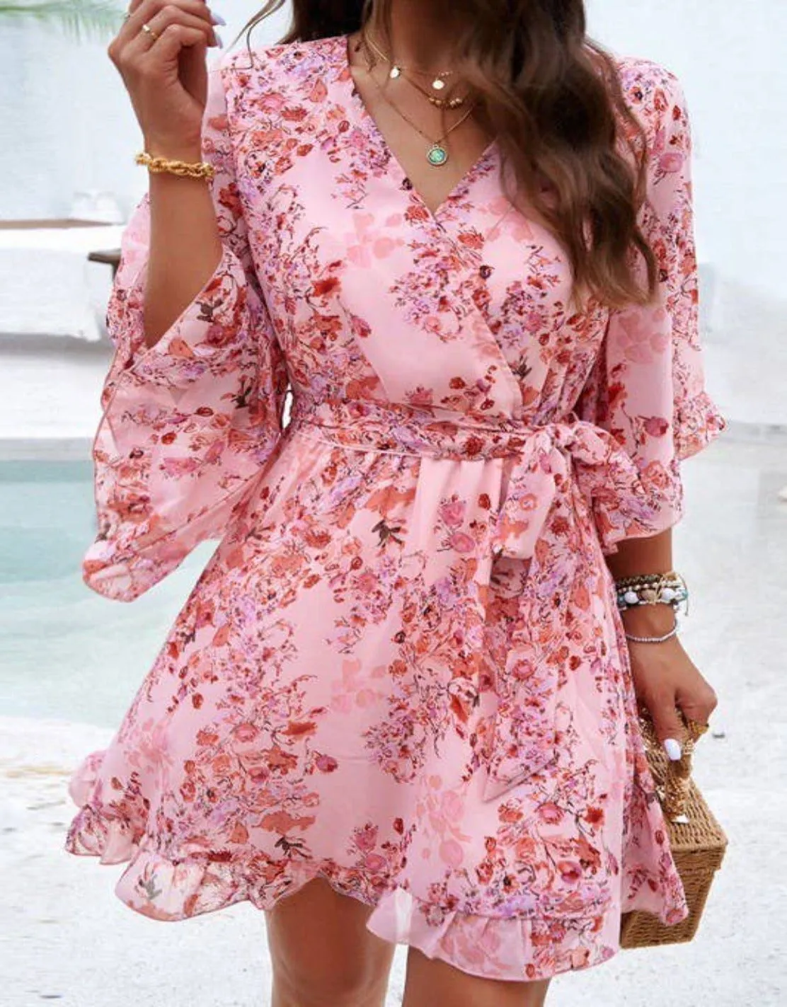 Floral wrap dress