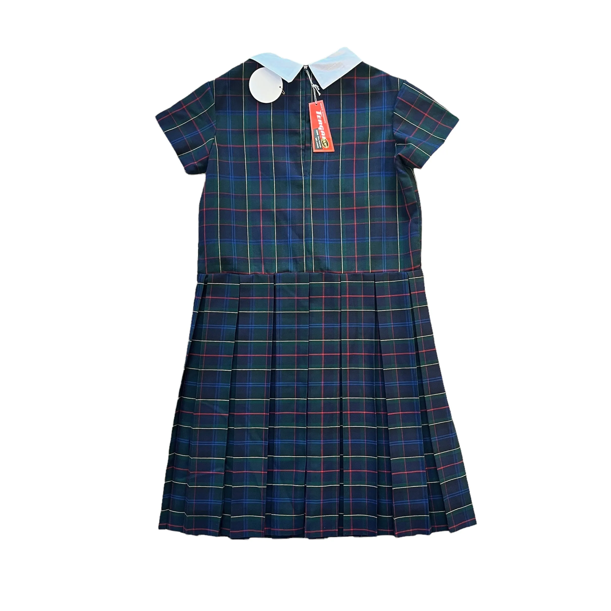 French Vintage 1960's  Pleated Tartan Dress / 10-12Y