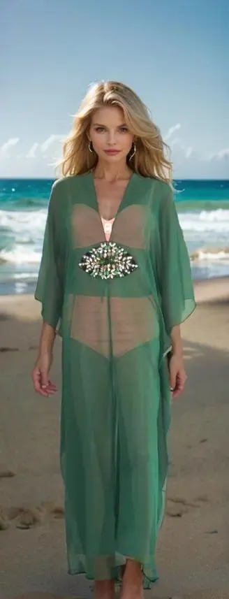 Hook Kaftan/Coverup-Emerald