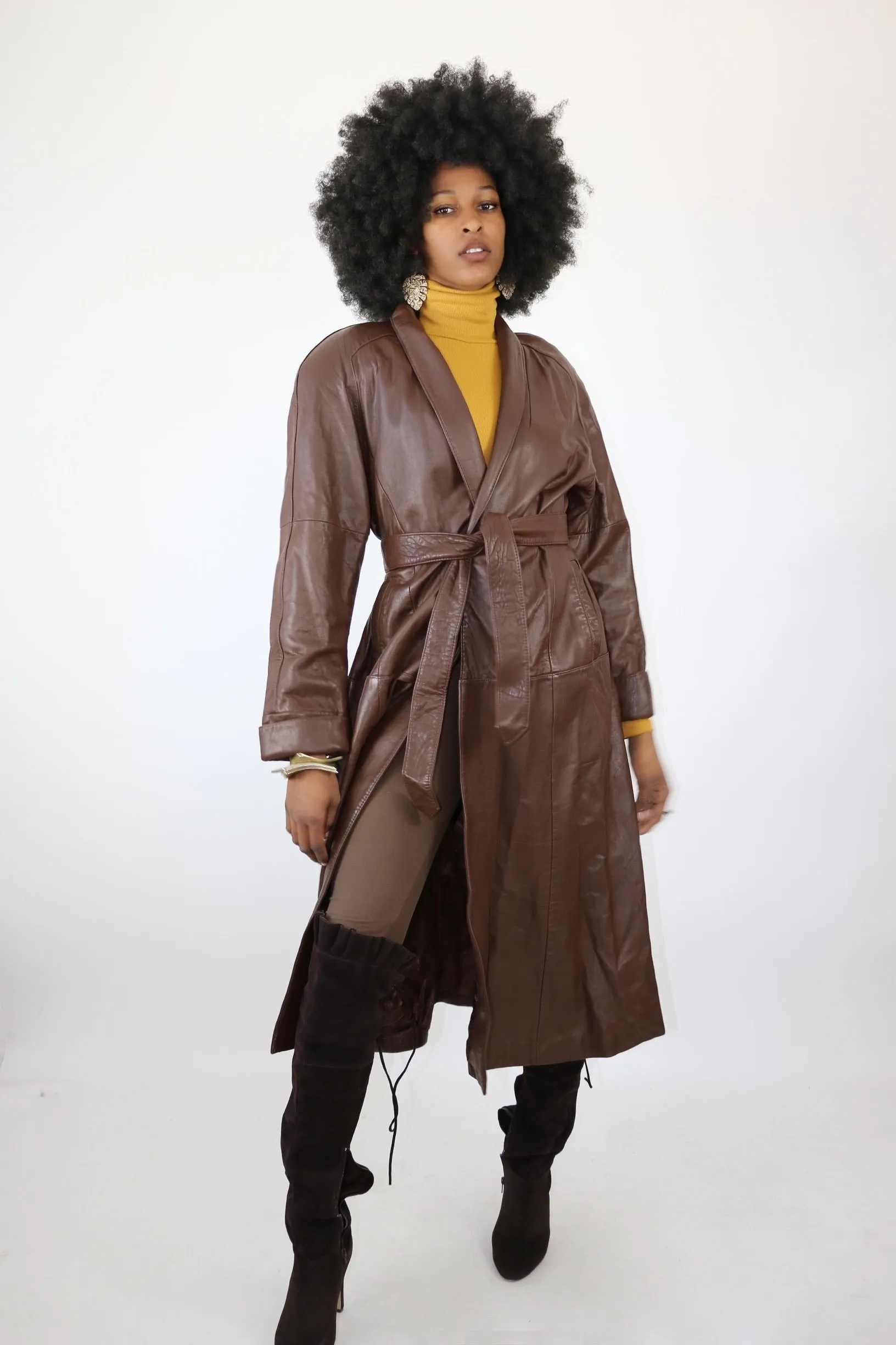 Jacqueline Ferrar 80’s Vintage Leather Trench Jacket