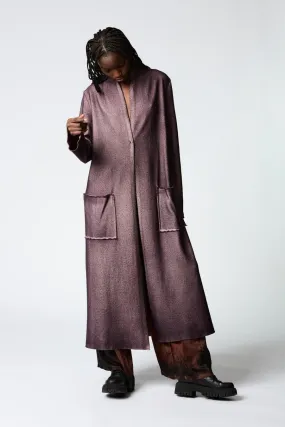 LIQUID ART FELTED SHAWL NECK LONG COAT