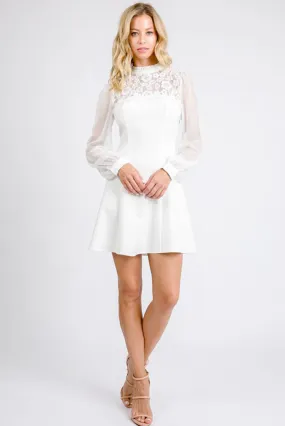 Love At First Dress Lace Fit & Flare Dress - White