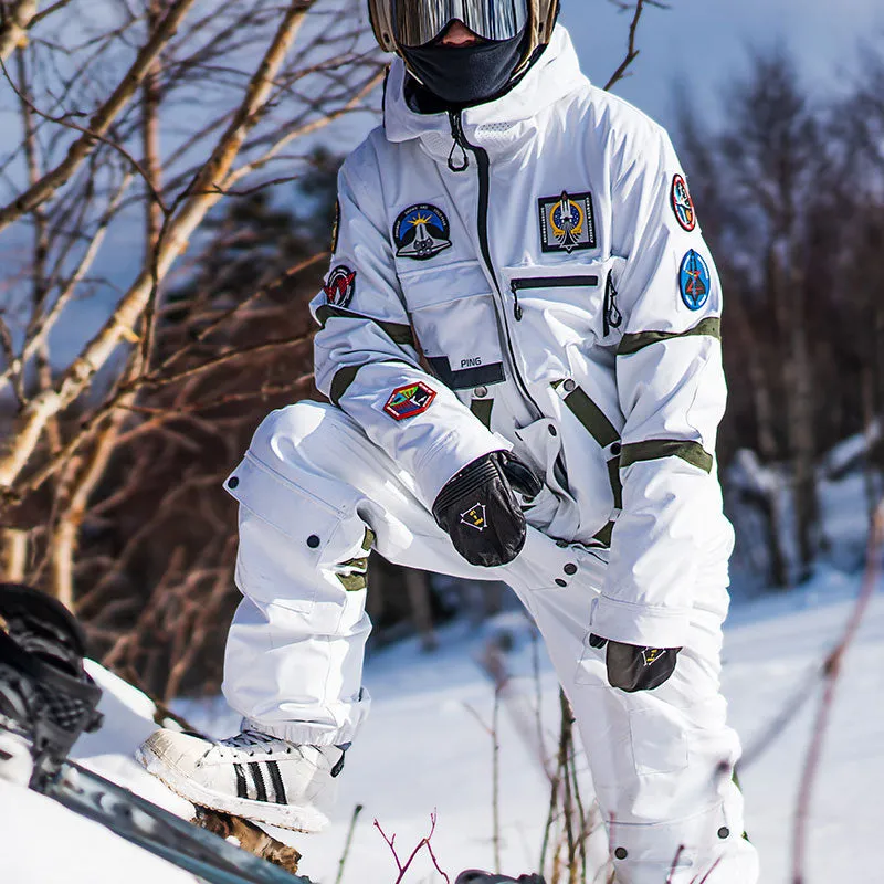 Men's PINGUP Nasa Space Station One Piece Snowboard Suits