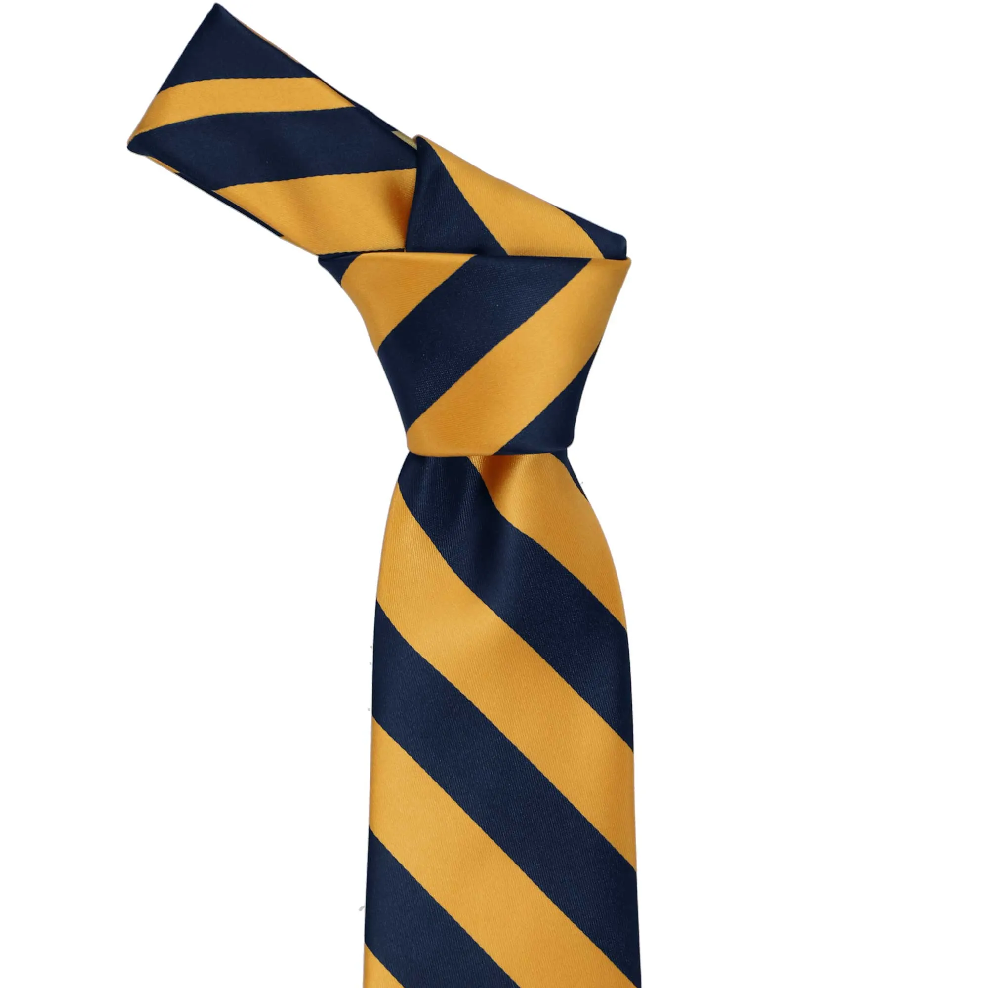 Navy Blue and Gold Bar Striped Tie