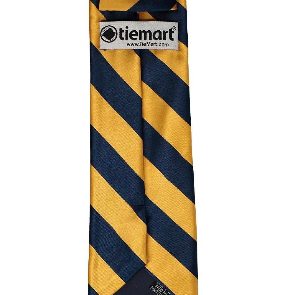 Navy Blue and Gold Bar Striped Tie