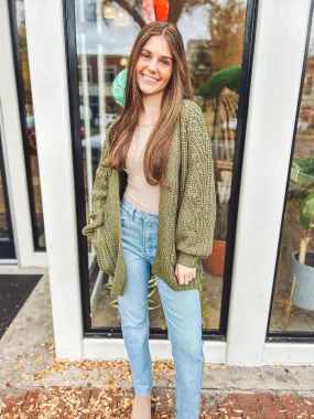 Olive knit cardigan