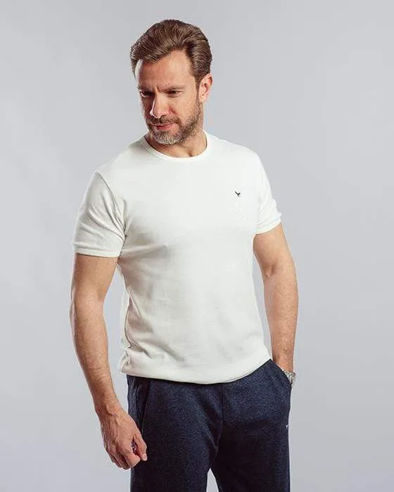 Plain Short-sleeve O-neck Body -ECRU