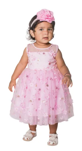 Popatu Baby Girl's Pink Elegant Tulle Dress