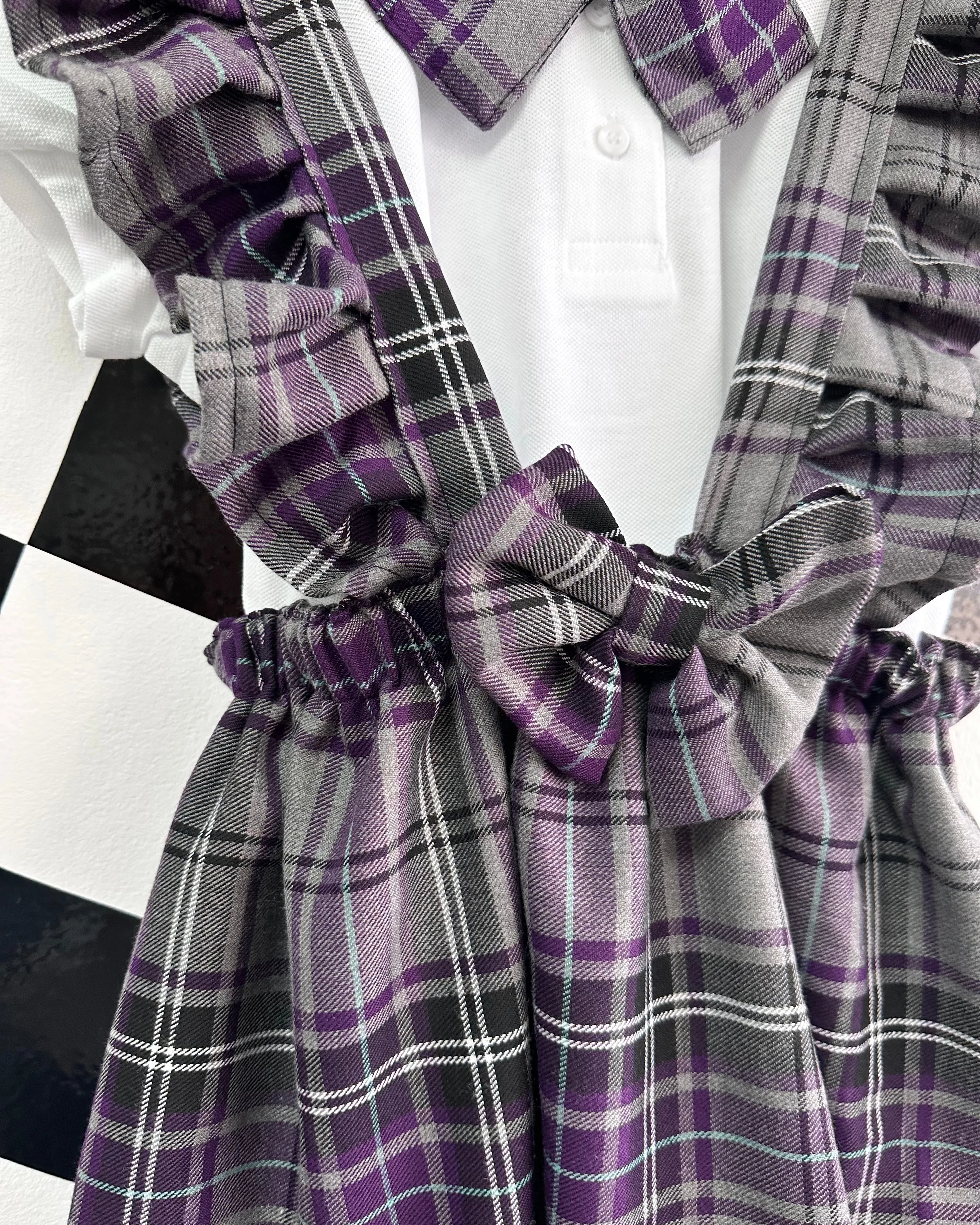 School Frill Tartan Pinafore (other colours/fabric available)