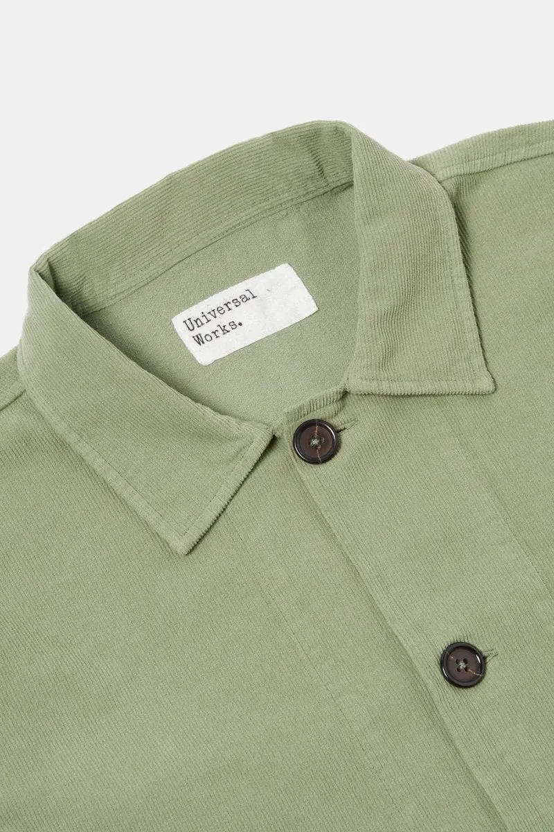 Universal Works Fine Cord Bakers Overshirt (Light Olive)