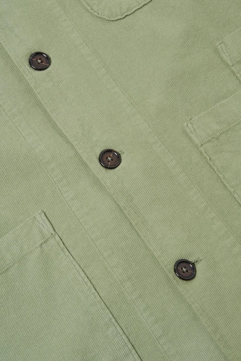 Universal Works Fine Cord Bakers Overshirt (Light Olive)