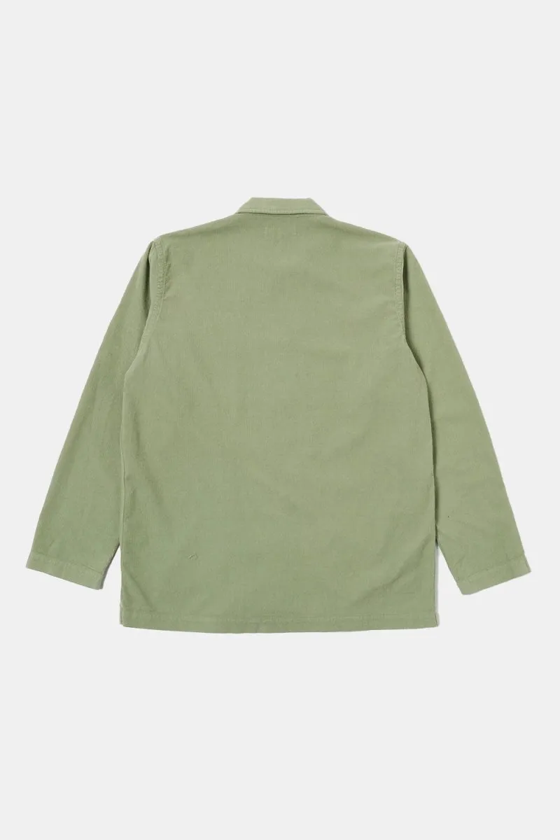 Universal Works Fine Cord Bakers Overshirt (Light Olive)