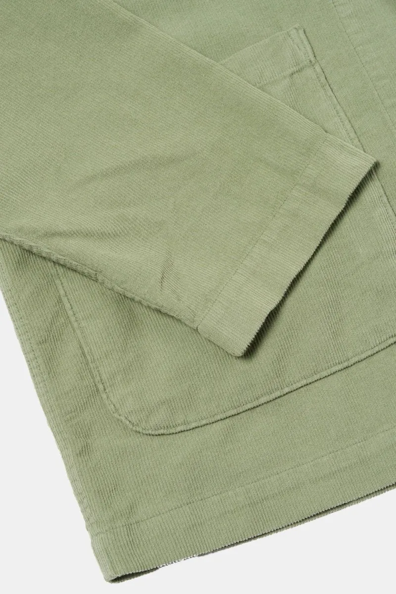 Universal Works Fine Cord Bakers Overshirt (Light Olive)