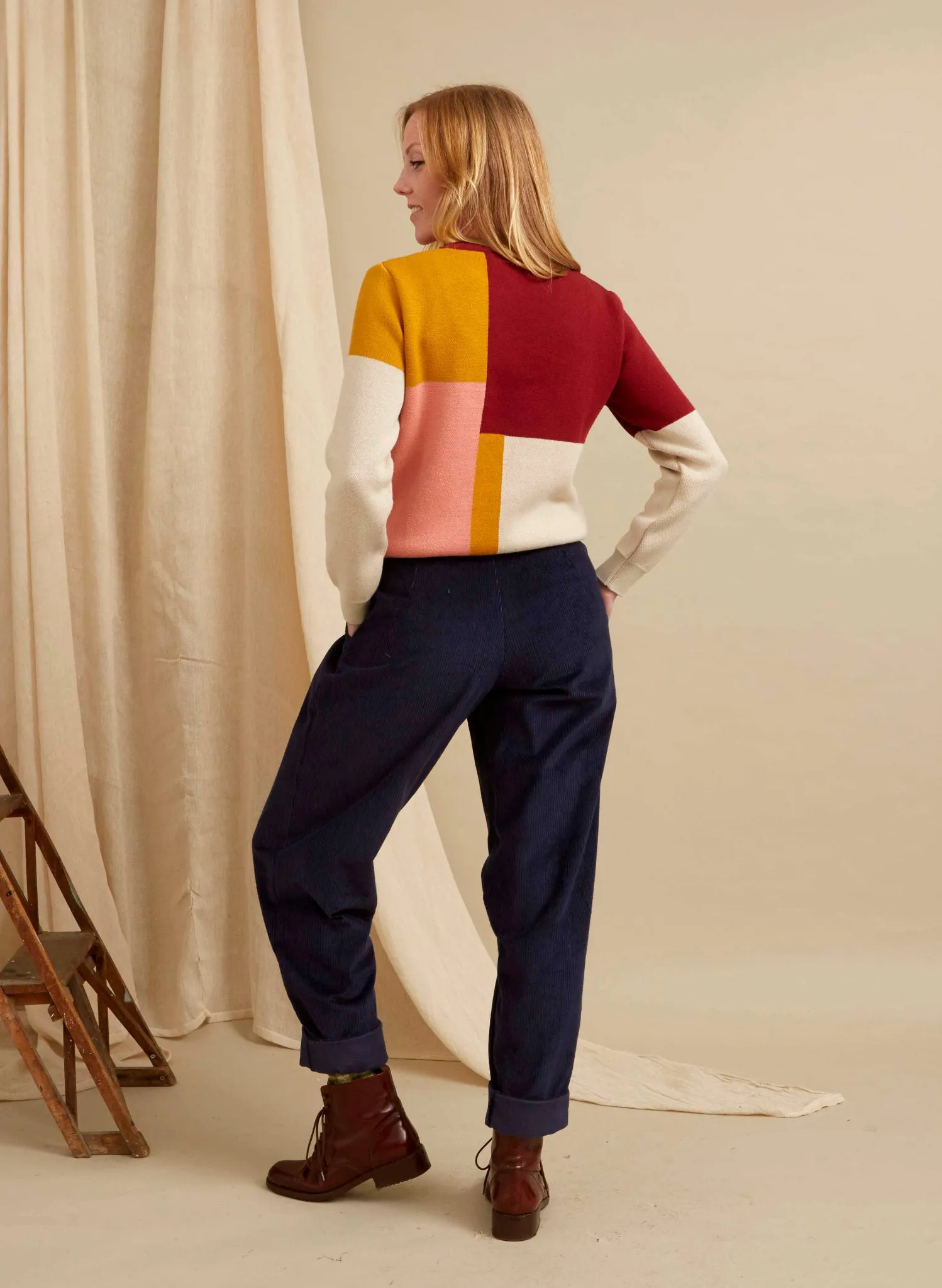 Wilma - Navy Corduroy Trousers