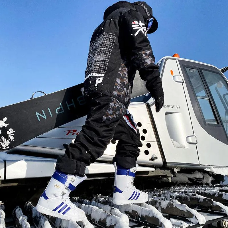 Women's PINGUP P-40 Fighter & Shark Conjoined One Piece Snowboard Suits